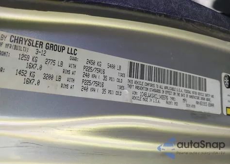 2012 Jeep Wrangler Unlimited Sport Rhd из США, поврежденный, VIN 1C4BJWKG0CL145576